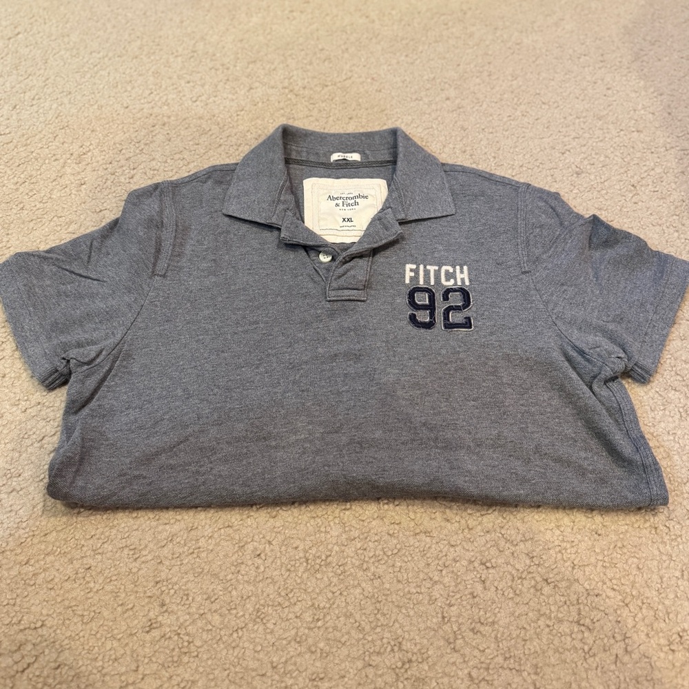 Abercrombie & Fitch Gray Polo Shirt for Men Medium